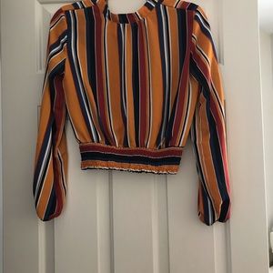 Stripped cropped blouse